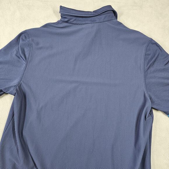 IBKUL Polo Shirt Mens Medium Blue Mesh Performance Golf Athletic UPF 30 Outdoor - Picture 7 of 9